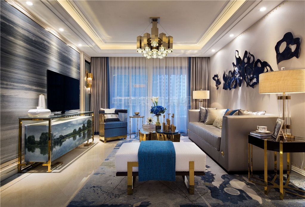 玫瑰園幸福灣110m&sup2;輕奢風(fēng)格案例